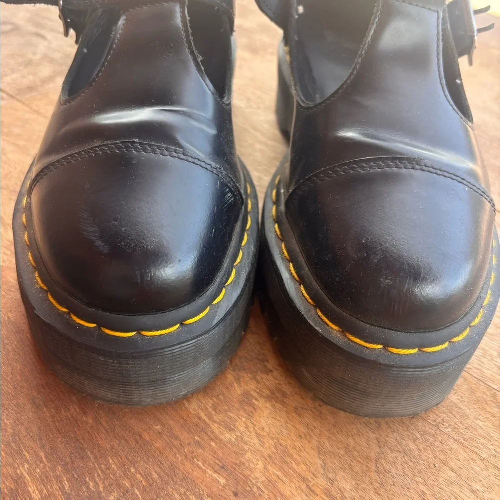 Dr. Martens Bethan Platform Mary Jane Shoes Black Leather